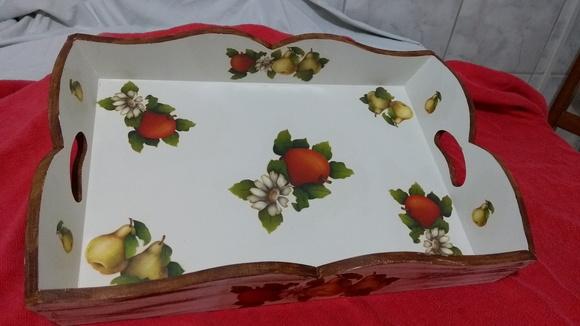 Bandeja retangular grande frutas