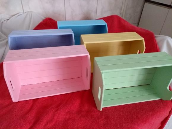 Caixotes em MDF 27,5 x 17,5 x 12,5 - cores para pascoa