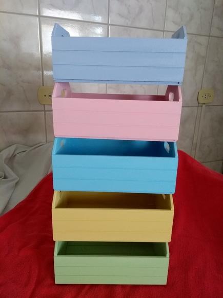 Caixotes em MDF 27,5 x 17,5 x 12,5 - cores para pascoa