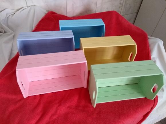 Caixotes em MDF 27,5 x 17,5 x 12,5 - cores para pascoa