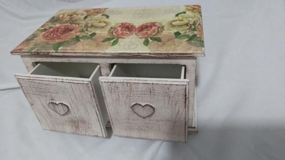 Comoda/Criado - decorada com patina 3 Gavetas