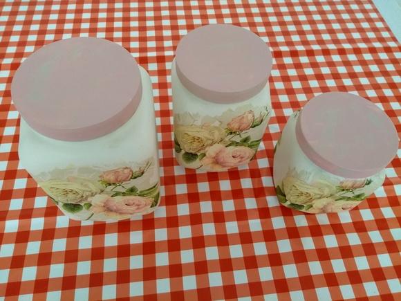 Conjunto de potes rosa