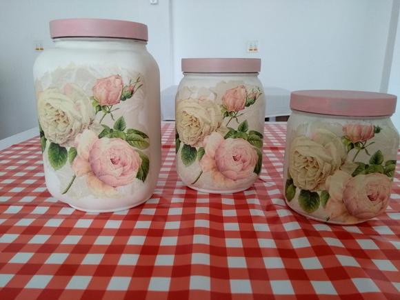 Conjunto de potes rosa