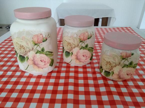Conjunto de potes rosa