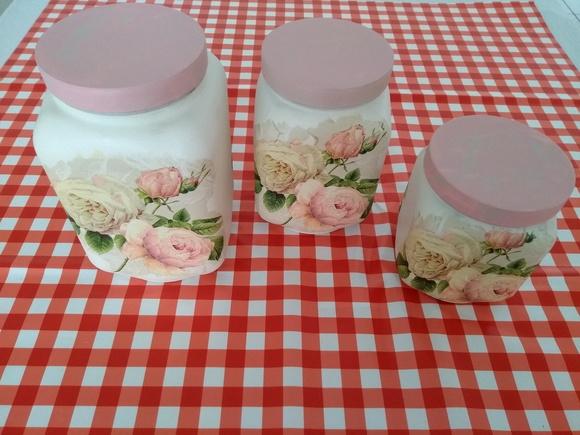 Conjunto de potes rosa