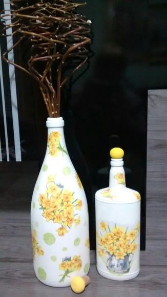 Conjuto Garrafa decorada - vendida