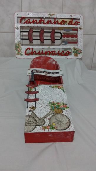 Kit Churrasqueira - Placa e Porta espeto
