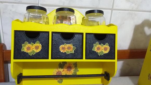 Kit Puxa Saco, Porta Papel e condimento