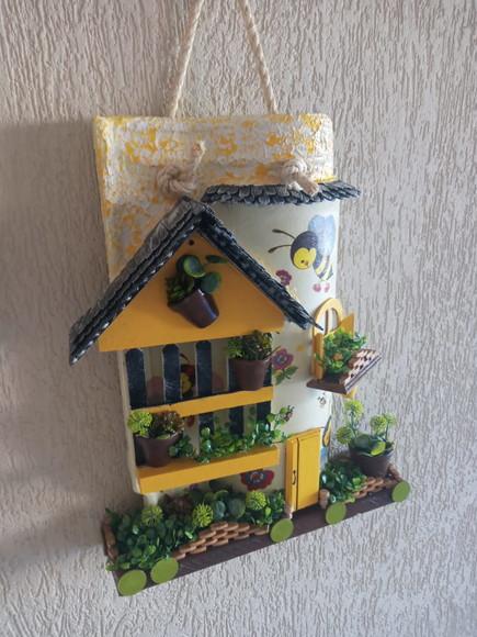 Telha com Arte em Madeira - Vendido