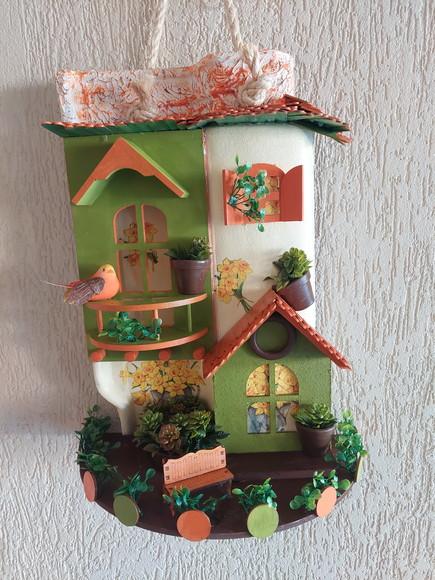 Telha com Arte em Madeira - Vendido
