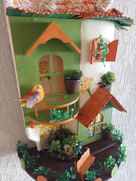 Telha com Arte em Madeira - Vendido