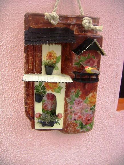 Telha com Arte em Madeira -VENDIDA