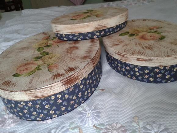 Trio de Caixas porta treco com tampa - vendido