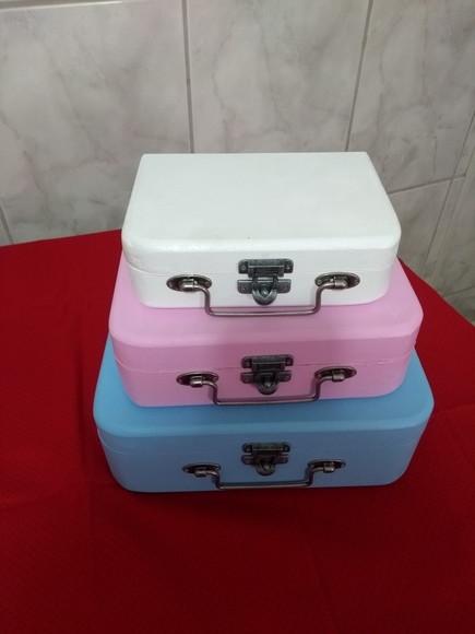 Trio de Maletas em MDF
