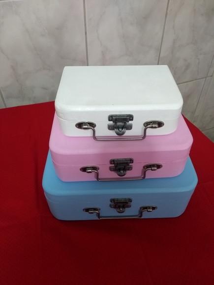 Trio de Maletas em MDF