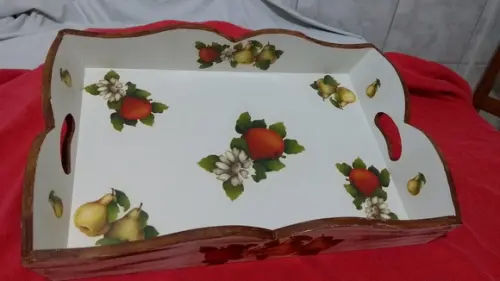 Bandeja retangular grande frutas