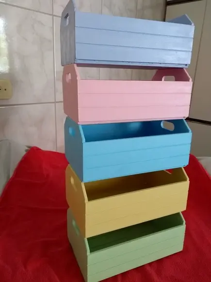 Caixotes em MDF 27,5 x 17,5 x 12,5 - cores para pascoa