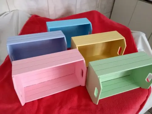 Caixotes em MDF 27,5 x 17,5 x 12,5 - cores para pascoa