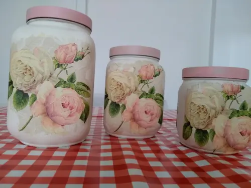 Conjunto de potes rosa