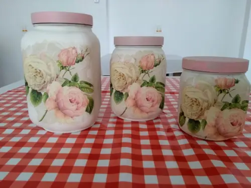 Conjunto de potes rosa