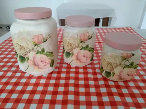 Conjunto de potes rosa