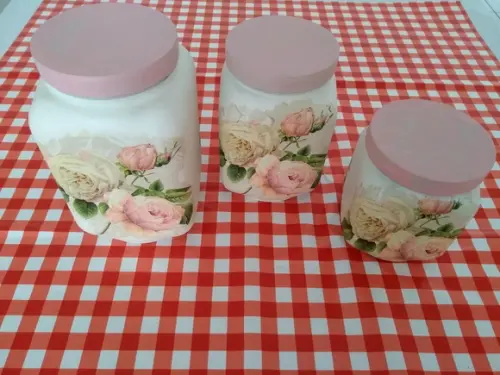 Conjunto de potes rosa