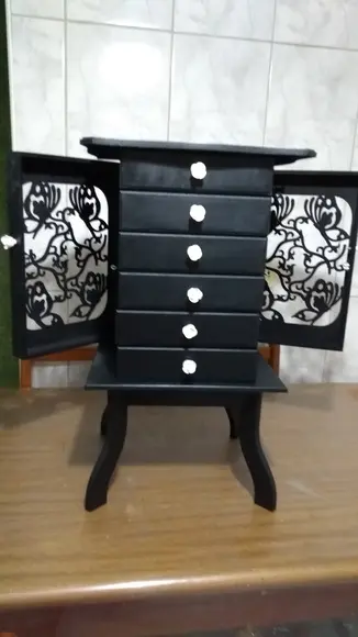 Porta jóias armário - criado - Flocado