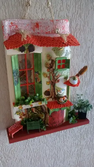 Telha com Arte em Madeira