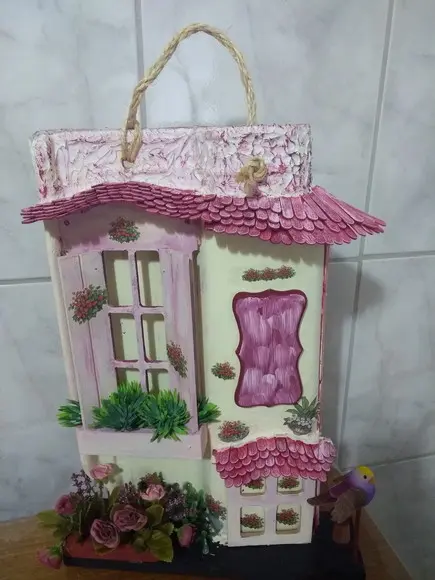 Telha com Arte em Madeira - Vendida