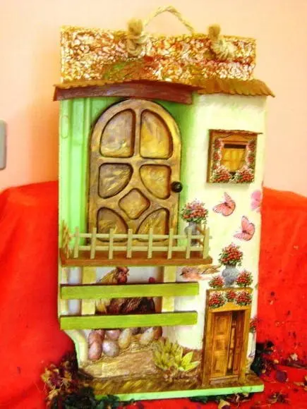 TELHA COM ARTE EM MADEIRA - Vendida