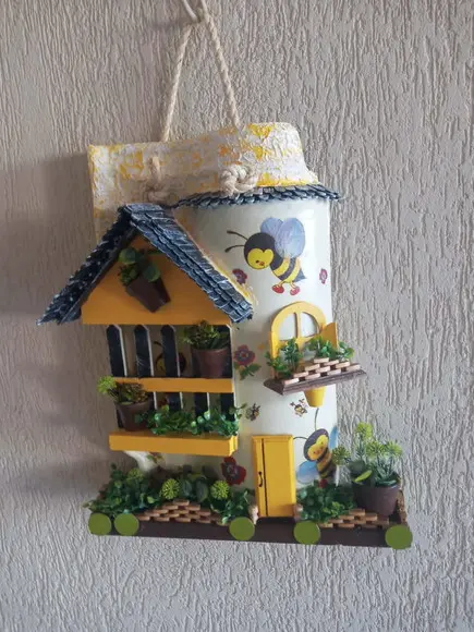 Telha com Arte em Madeira - Vendido