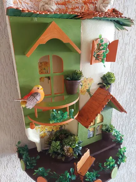 Telha com Arte em Madeira - Vendido