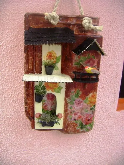 Telha com Arte em Madeira -VENDIDA