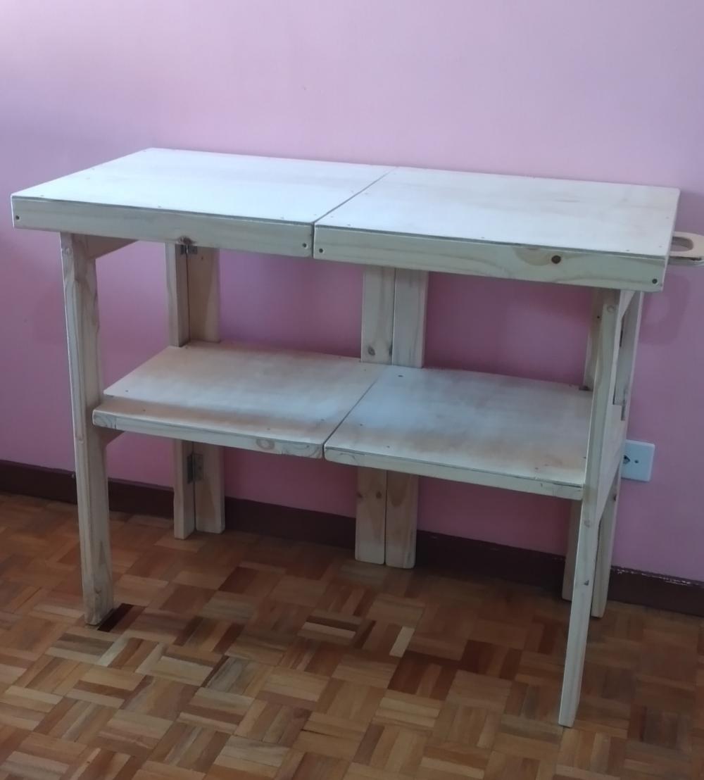 Balcão desmontável e dobrável
