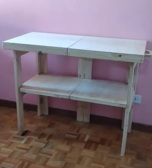 Balcão desmontável e dobrável