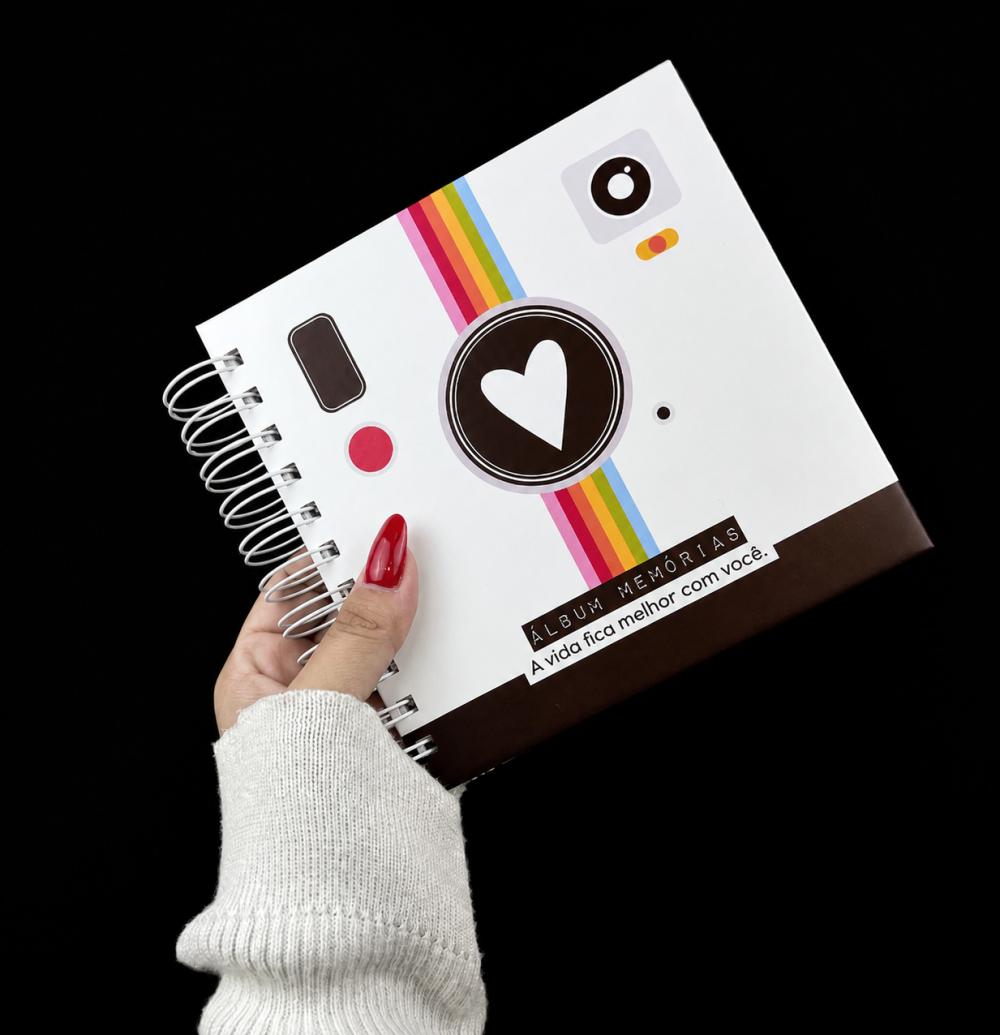 Álbum de Fotos com Capa Dura 15x15cm 40 Folhas
