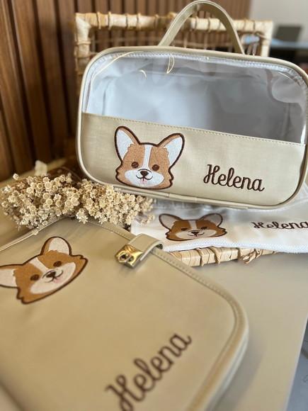 Capa de Caderneta de Vacinação e Necessaire Bordada