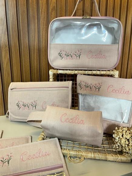 Organizadores de Mala em Linho Personalizado.