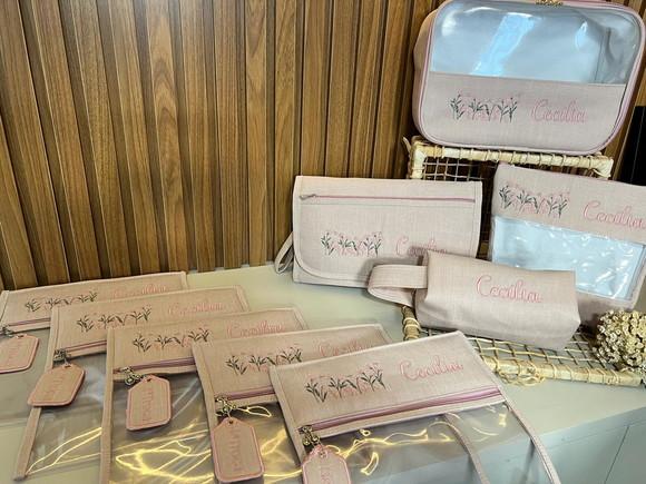 Organizadores de Mala em Linho Personalizado.