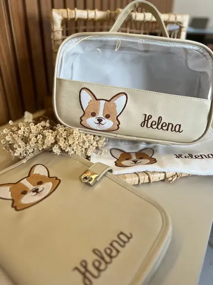 Capa de Caderneta de Vacinação e Necessaire Bordada