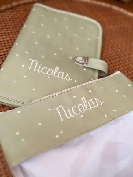 Capa de Caderneta de Vacinação e Necessaire Bordada