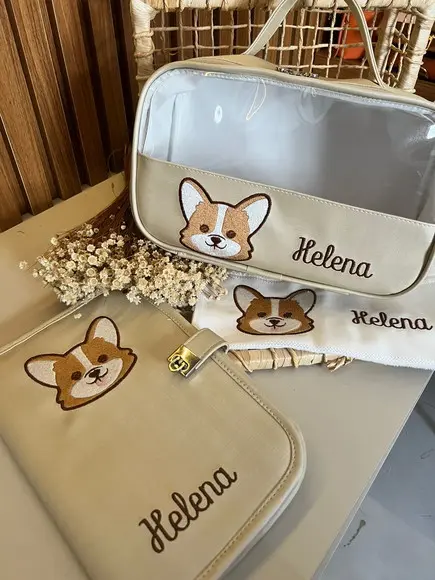 Capa de Caderneta de Vacinação e Necessaire Bordada
