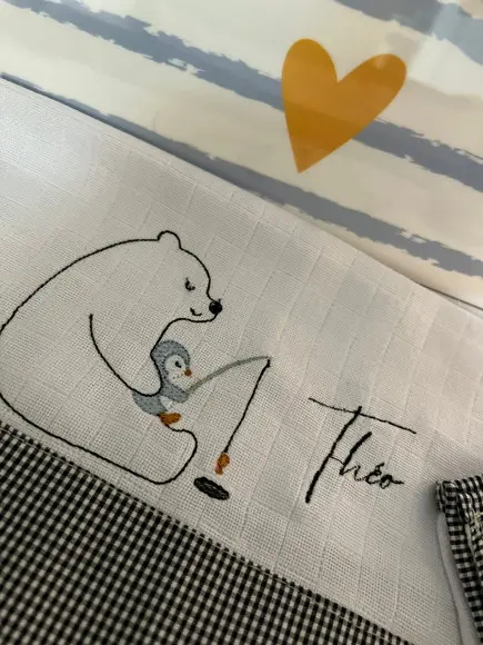 Conj de Fraldas Personalizad e Jogo de Necessaires Bordadas