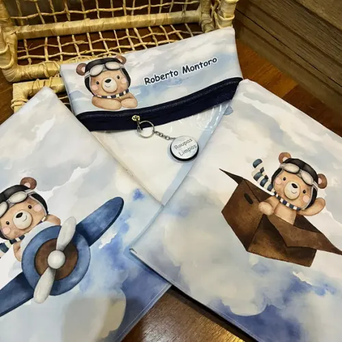 Kit Escolar Ursinho Aviador