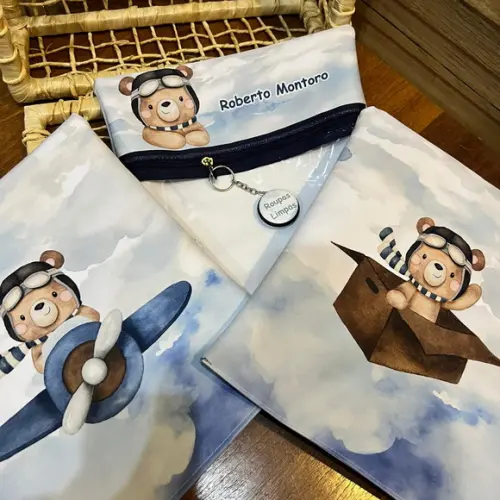 Kit Escolar Ursinho Aviador