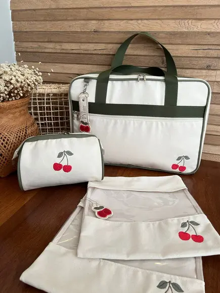 Kit para Maternidade Mala, Saquinhos e Necessaire