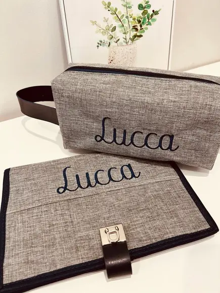 Necessaire Bordada e Porta Documentos Bordados