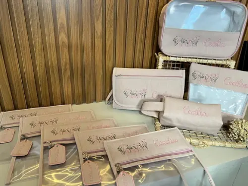 Organizadores de Mala em Linho Personalizado.
