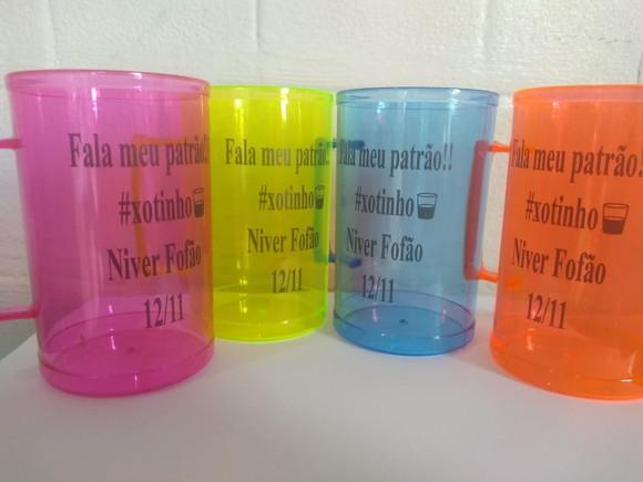 Caneca Acrílica Colorida 300ml Kit Personalizado