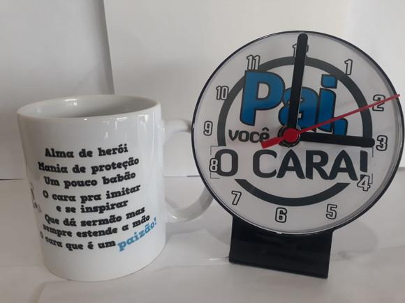 Kit Caneca e Relógio Dia dos Pais Personalizado
